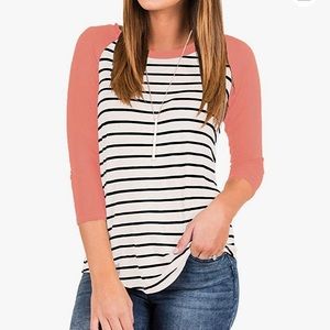 Women’s Raglan Striped Baseball Tee